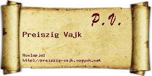 Preiszig Vajk névjegykártya